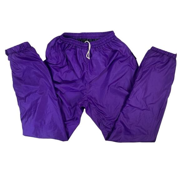 Vintage Marmot Purple Nylon Windbreaker Pants Unisex Medium  Retro 90s Track - Picture 2 of 12
